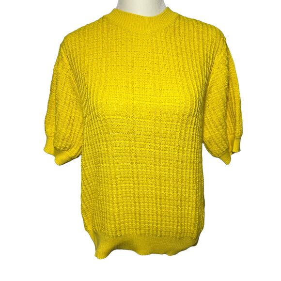 Ann Taylor Yellow Short Sleeve Sweater NWT - Picture 2 of 15